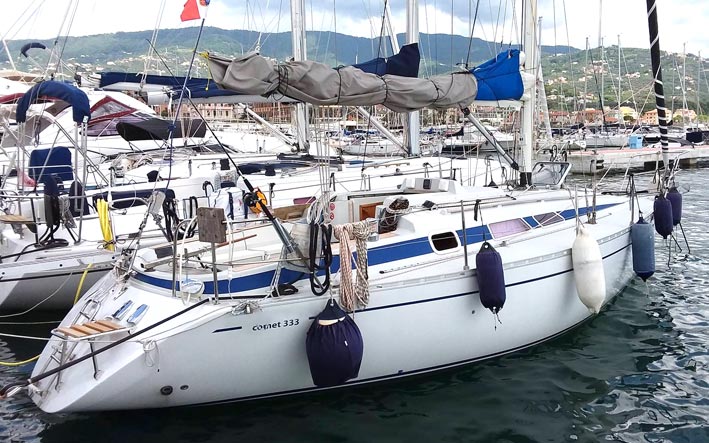 Comar Comet 33, barca a vela, Riviera Ligure